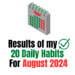 So what happened to my 20 habits on August 2024?