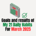 Goals, results and lessons from March habits 2025